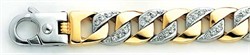 Braccio Bracelets - Two Tone 14k Diamond Men's Braccio  Brand Bracelet 8 1/2 inches 1 7/8 cts.